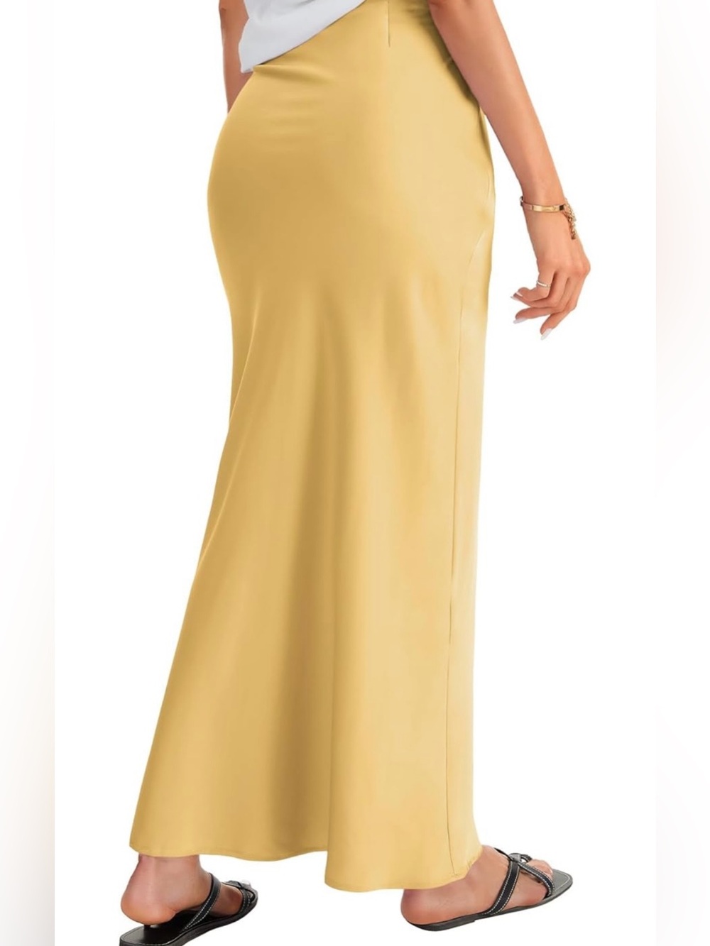 NWT High-Waist Yellow Maxi Skirt, Medium